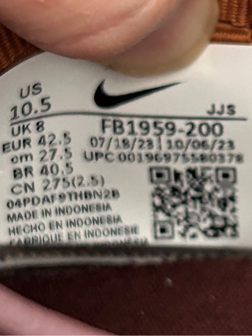 Nike Air Footscape Women Sz 10.5 Woven Earth Tan Brown Sneakers Shoes FB1959-200 - Picture 6 of 6